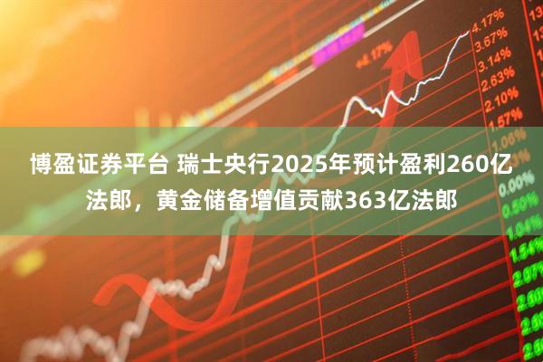博盈证券平台 瑞士央行2025年预计盈利260亿法郎，黄金储备增值贡献363亿法郎